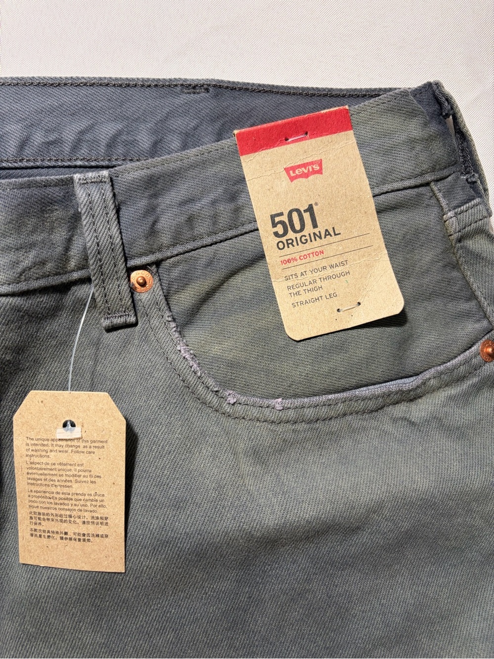 Levi's Men's Straight Jeans in Washed Blue-Gray - Picture 2 of 11